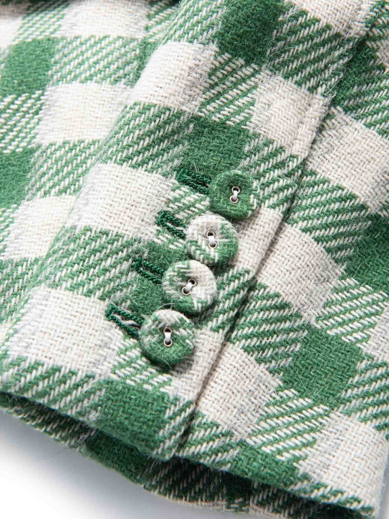 Thom Browne Wool Checkered Pocket Jacket Green-designer resale
