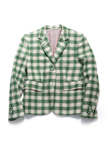 Thom Browne Wool Checkered Pocket Jacket Green-designer resale