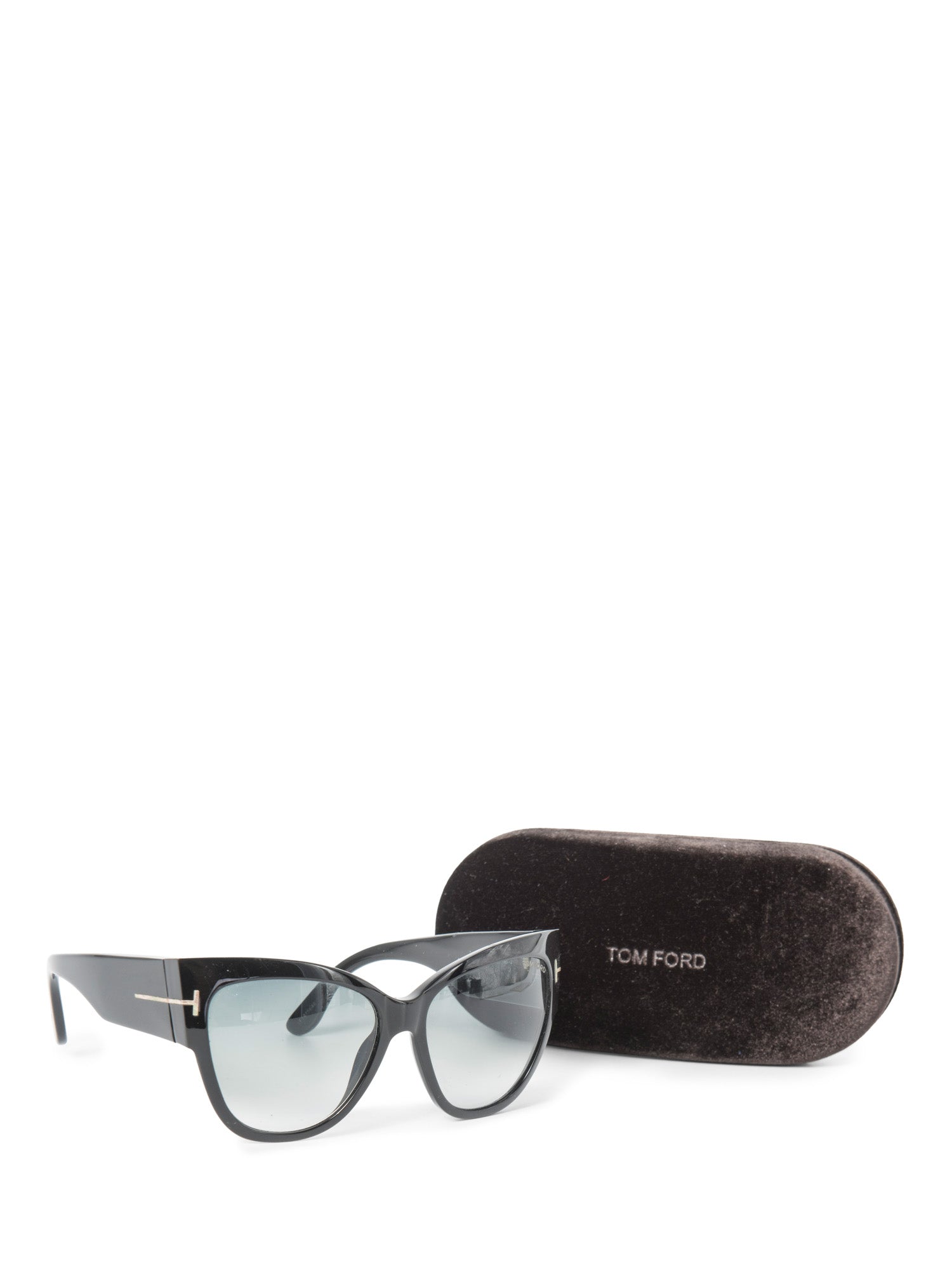 Tom Ford Logo Cat Eye Sunglasses Black-designer resale