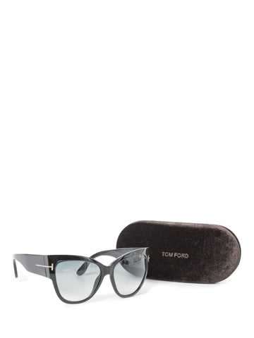 Tom Ford Logo Cat Eye Sunglasses Black-designer resale