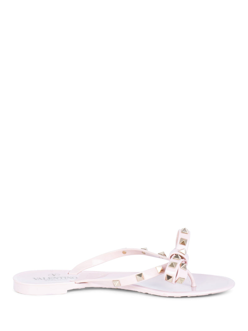 Valentino Rockstud Thong Sandals Blush Pink-designer resale