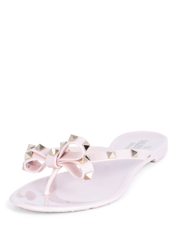 Valentino Rockstud Thong Sandals Blush Pink-designer resale