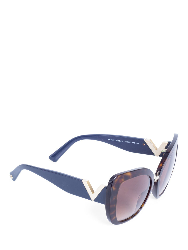 Valentino V Logo Tortoiseshell Cat Eye Sunglasses Brown Blue-designer resale
