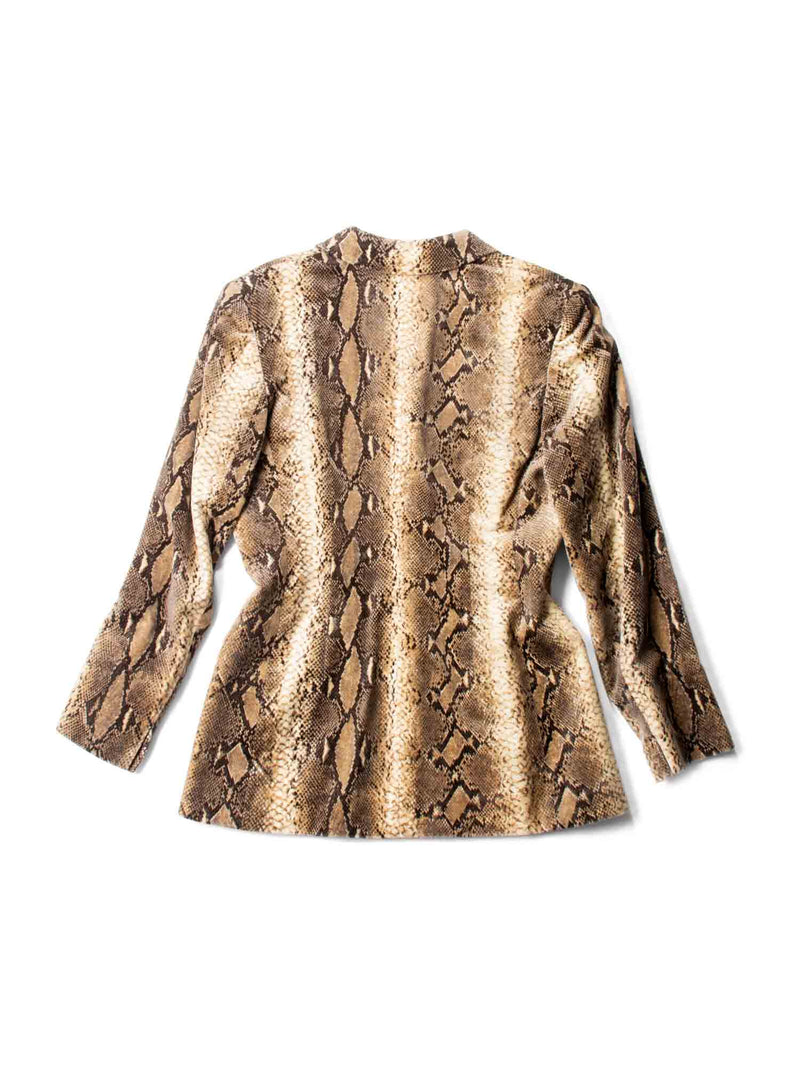 Valentino Velour Animal Print Jacket Brown-designer resale