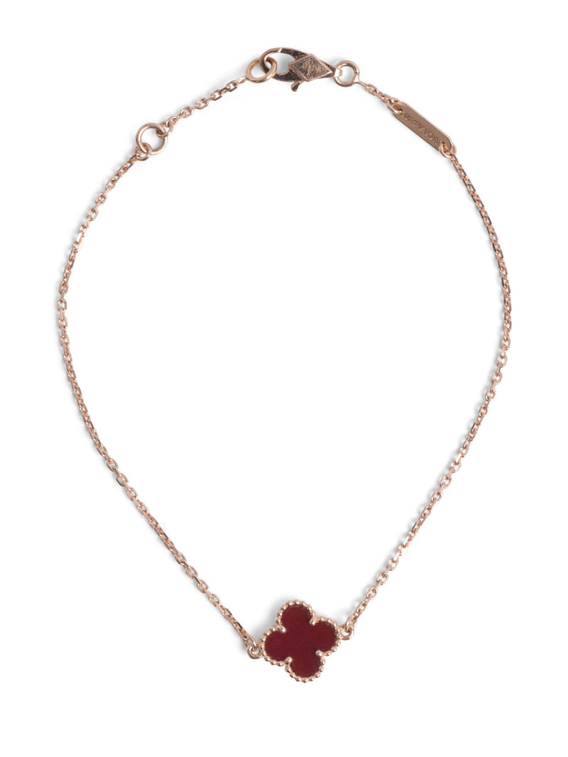 Van Cleef & Arpels Sweet Alhambra Clover Red Carnelian Rose Gold