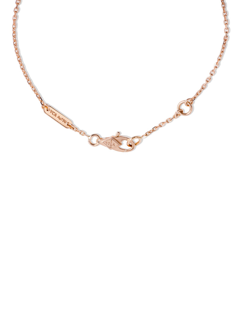 Van Cleef & Arpels 18K Rose Gold Carnelian Sweet Alhambra Bracelet Red-designer resale