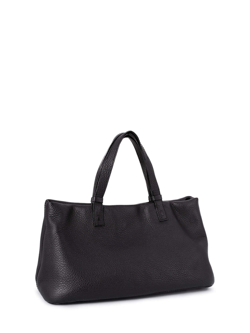 Vault First Edition Pebbled Leather Shopper Bag Black-designer resale