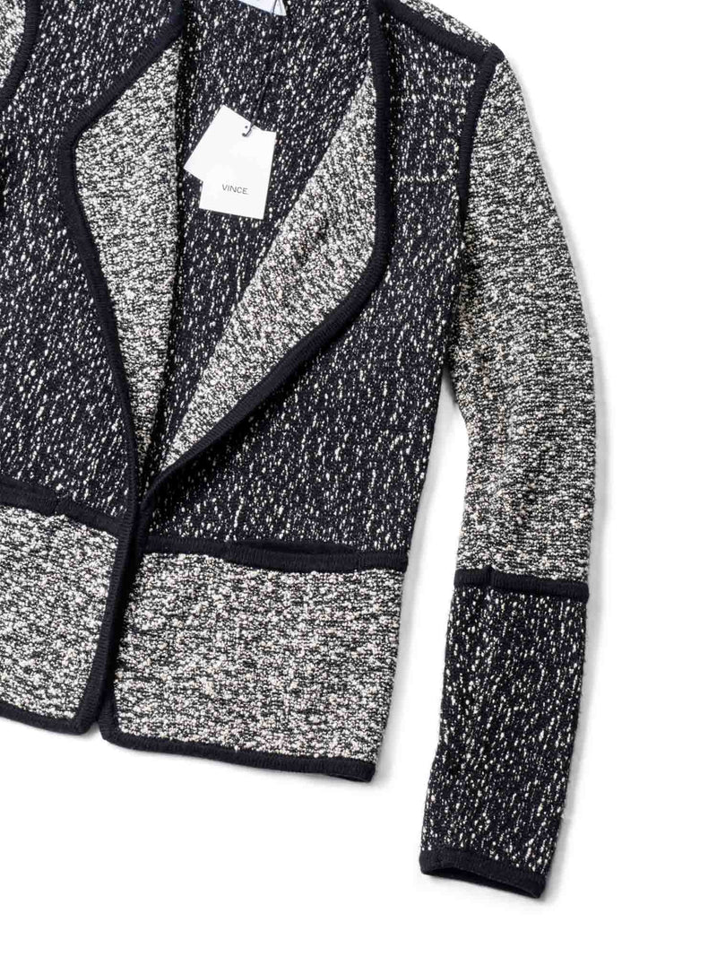 Vince Knitted Cardigan Black White-designer resale