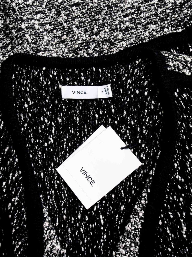 Vince Knitted Cardigan Black White-designer resale