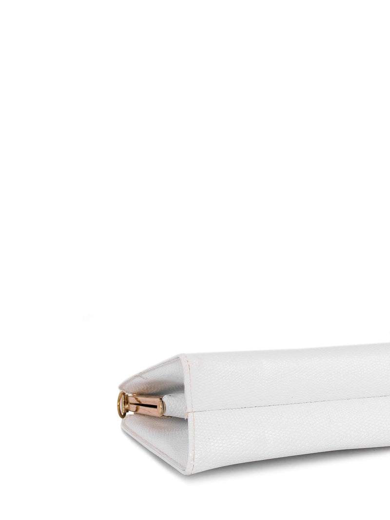 Vintage Shiny Lizard Shoulder Bag White-designer resale