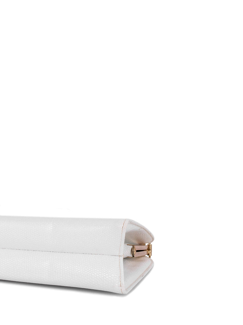 Vintage Shiny Lizard Shoulder Bag White-designer resale
