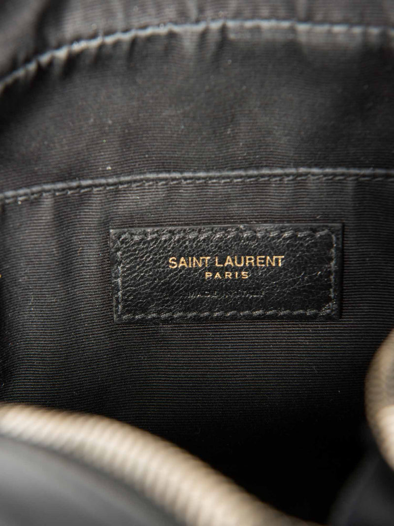 Yves Saint Laurent Logo Quilted Leather Medium Lou Camera Bag Black-designer resale