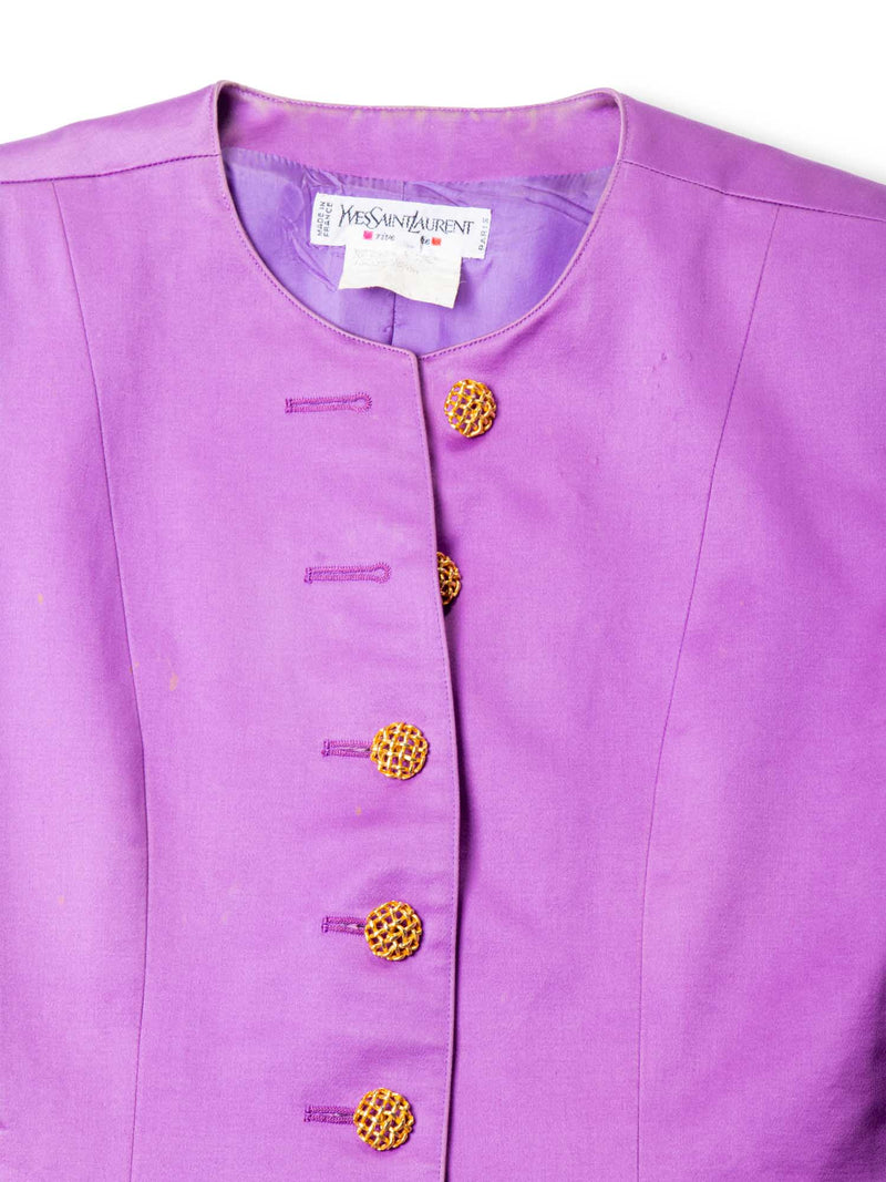 Yves Saint Laurent Vintage Jacket Purple Gold-designer resale