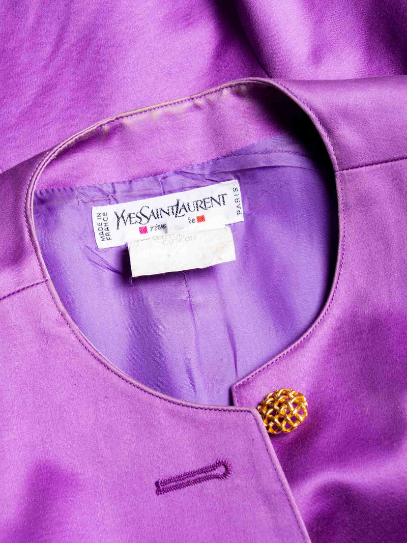 Yves Saint Laurent Vintage Jacket Purple Gold-designer resale
