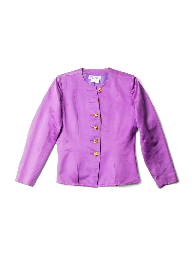 Yves Saint Laurent Vintage Jacket Purple Gold-designer resale