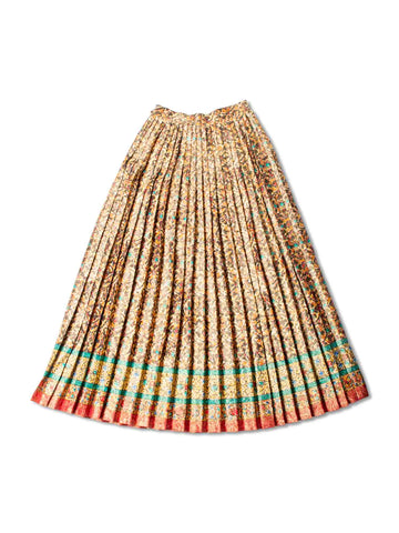 Yves Saint Laurent Vintage Pleated Lurex Maxi Skirt Multicolor-designer resale