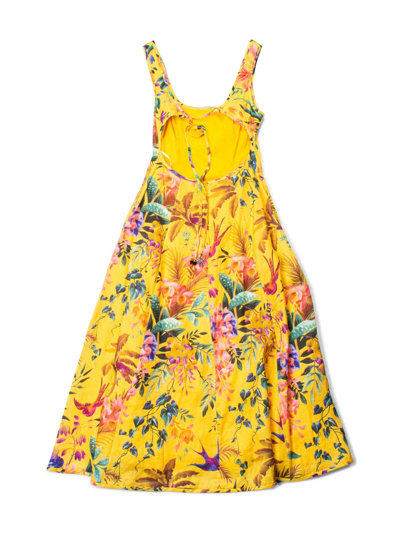 Zimmerman Linen Open Back Floral Midi Dress Multicolor Zimmerman Linen Open Back Floral Midi Dress Multicolor