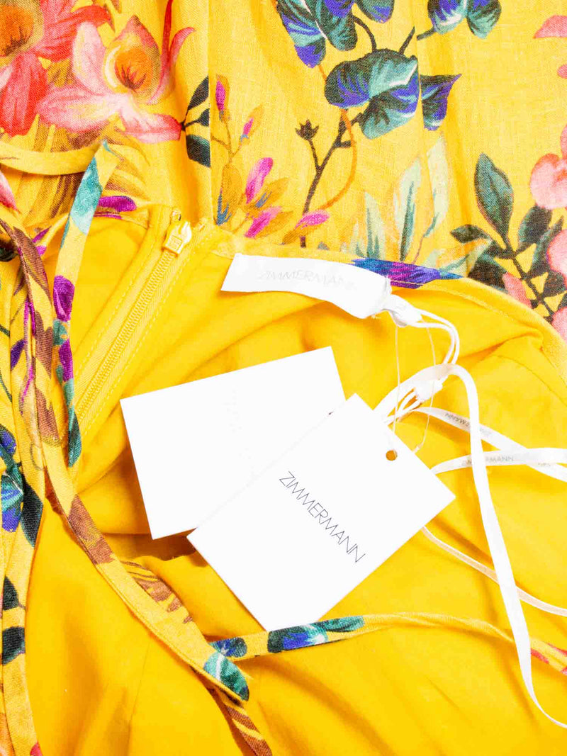 Zimmerman Linen Open Back Floral Midi Dress Multicolor Zimmerman Linen Open Back Floral Midi Dress Multicolor