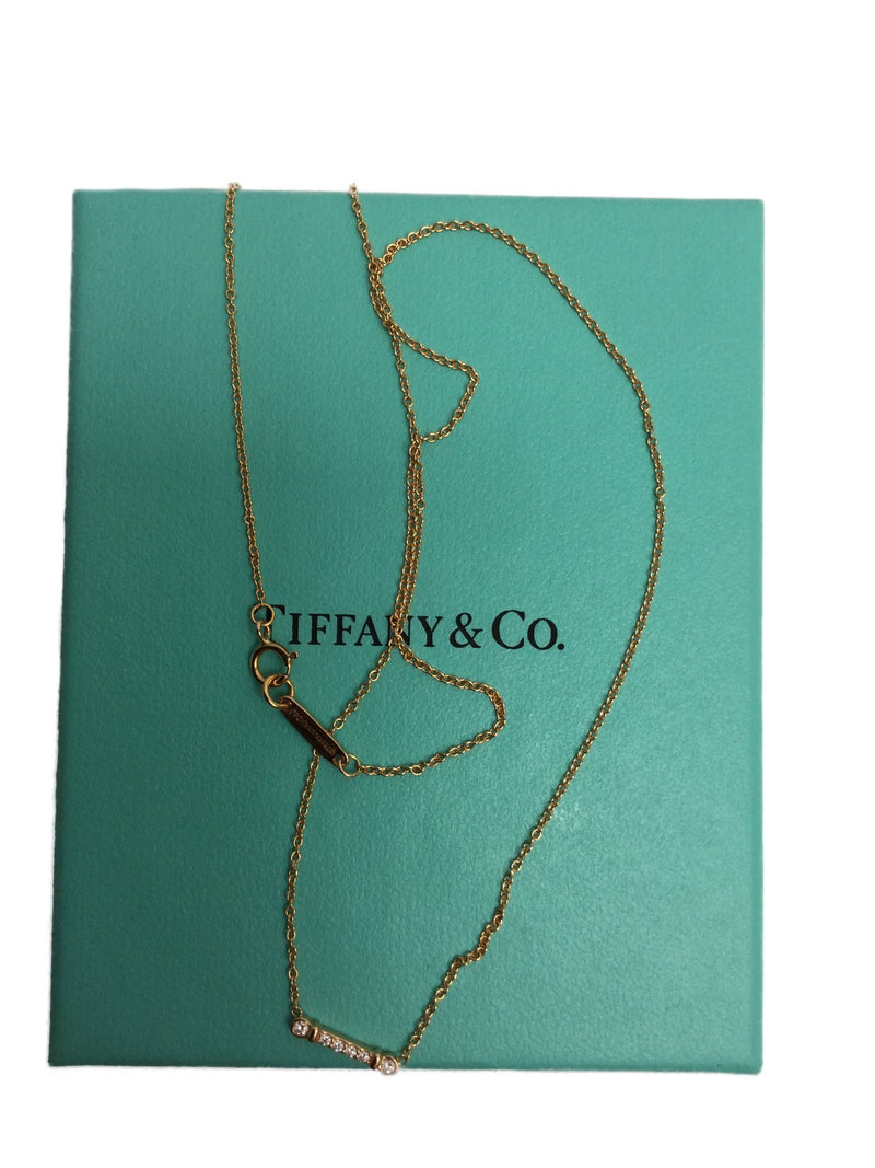 24K Yellow Gold Necklace with Diamonds-designer resale