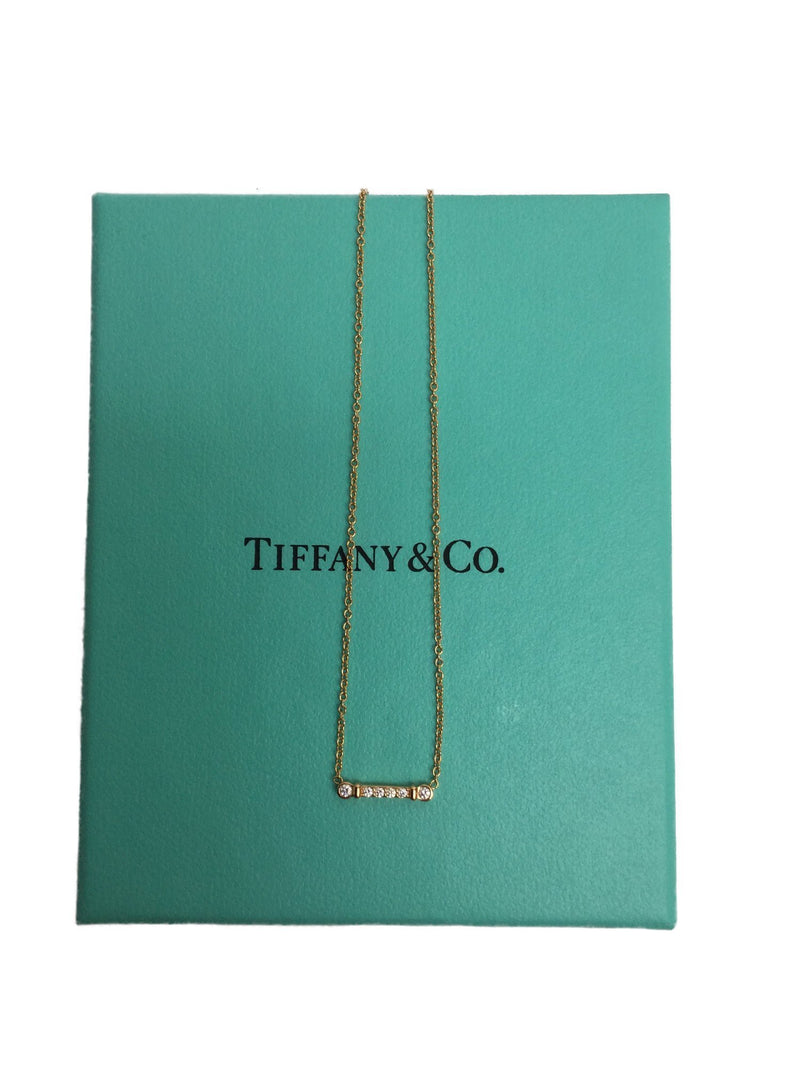 24K Yellow Gold Necklace with Diamonds-designer resale