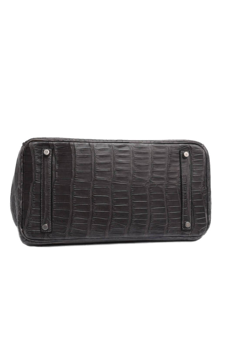 35 Birkin Bag Matte Graphite Porosus Crocodile Palladium Hardware-designer resale