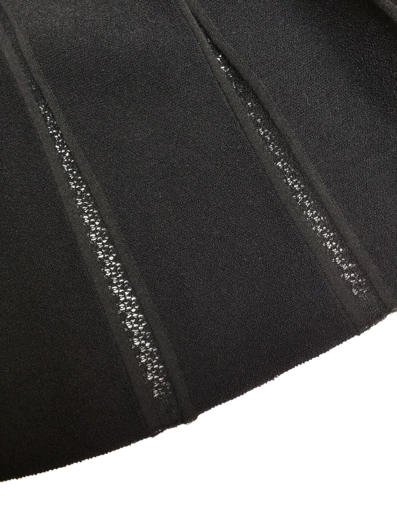 Alaia Black Stretch Knit Sleeveless Fit and Flare A-line Dress-designer resale