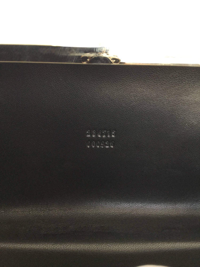 Alexander McQueen Calfskin Skull Box Clutch Silver Grey-designer resale