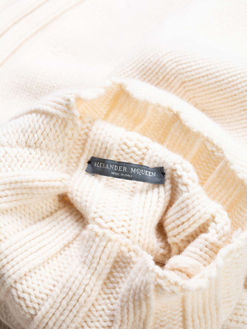 Alexander McQueen Cashmere Cape Sweater Ivory-designer resale