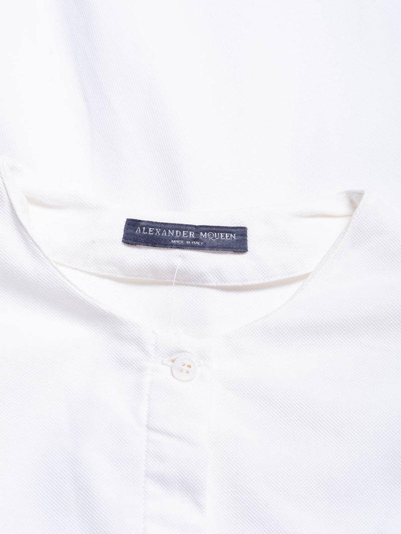 Alexander McQueen Cotton A-line Shirt Dress White-designer resale