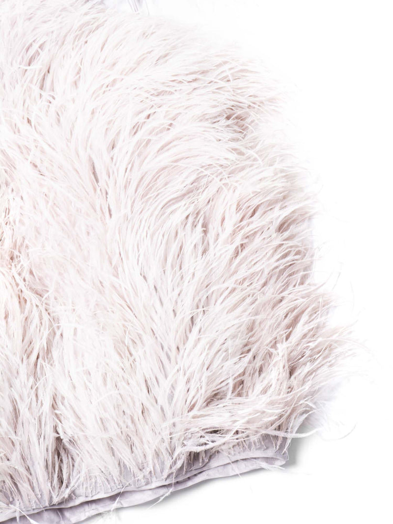 Alexander McQueen Runway Ostrich Feather Mini Dress Nude-designer resale