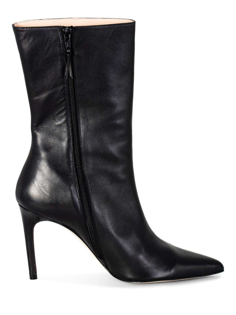 Alexandre Birman Leather Pointy Toe Boots Black-designer resale
