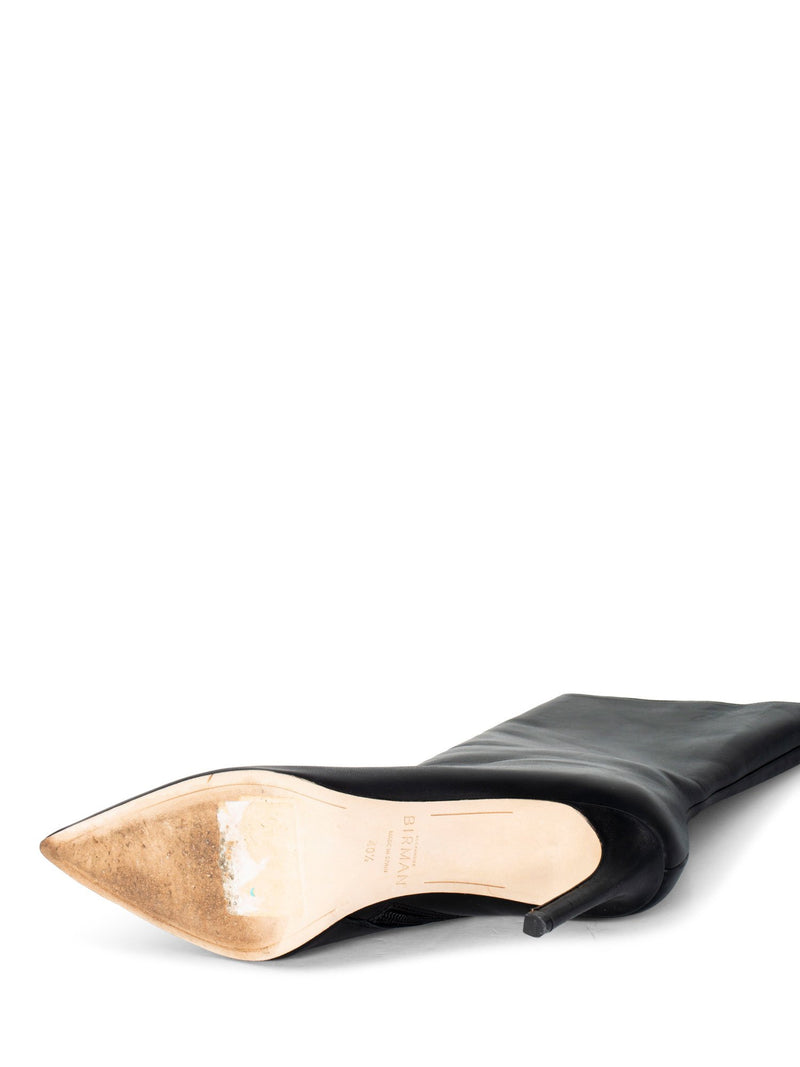 Alexandre Birman Leather Pointy Toe Boots Black-designer resale