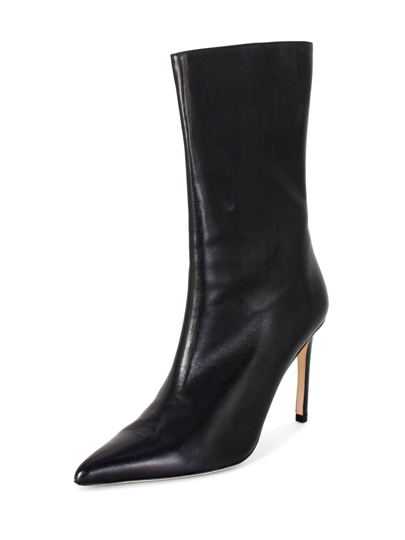 Alexandre Birman Leather Pointy Toe Boots Black-designer resale