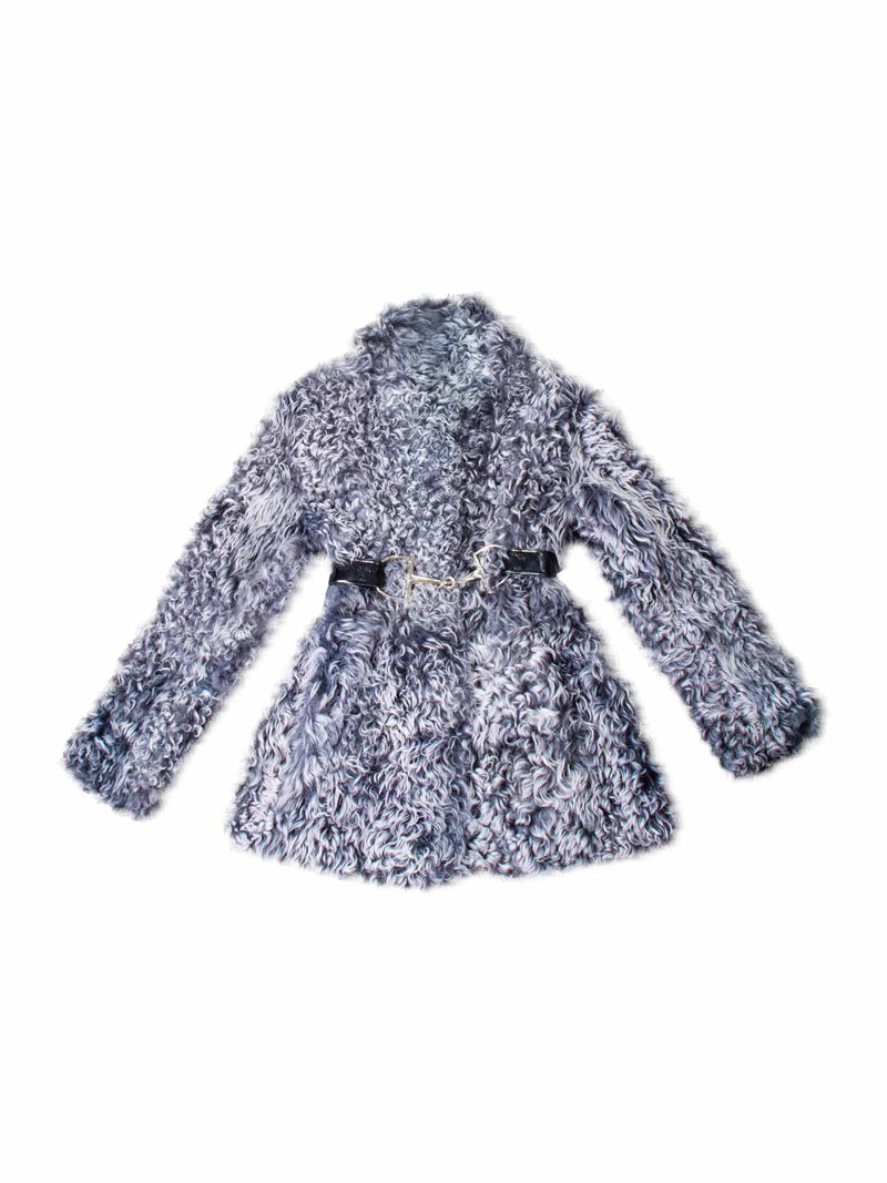 Anagram Reversible Curly Lamb Leather Teddy Bear Coat Grey-designer resale