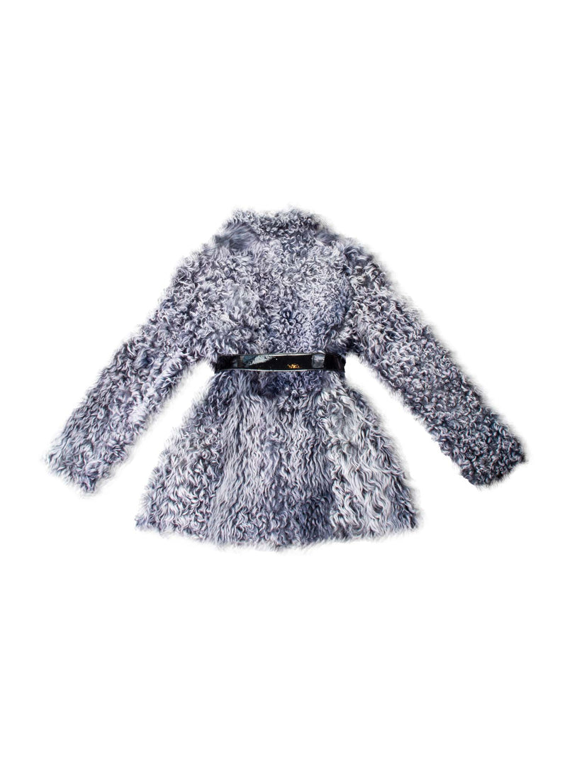 Anagram Reversible Curly Lamb Leather Teddy Bear Coat Grey-designer resale