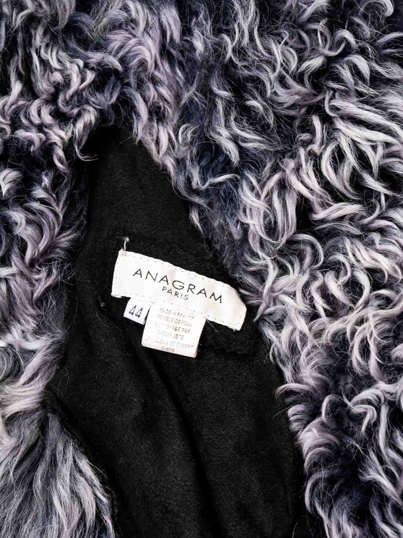 Anagram Reversible Curly Lamb Leather Teddy Bear Coat Grey-designer resale