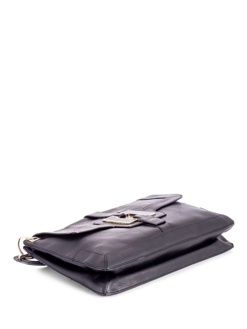 Anya Hindmarch Leather Flap Shoulder Bag Black-designer resale