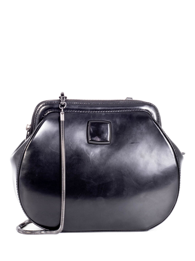 Giorgio Armani Black Leather Logo Flap Messenger Bag Giorgio Armani | TLC