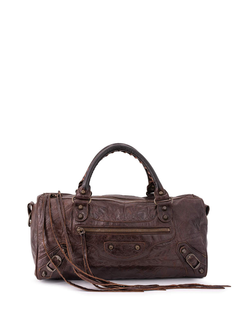 Balenciaga Leather City Bag Brown-designer resale