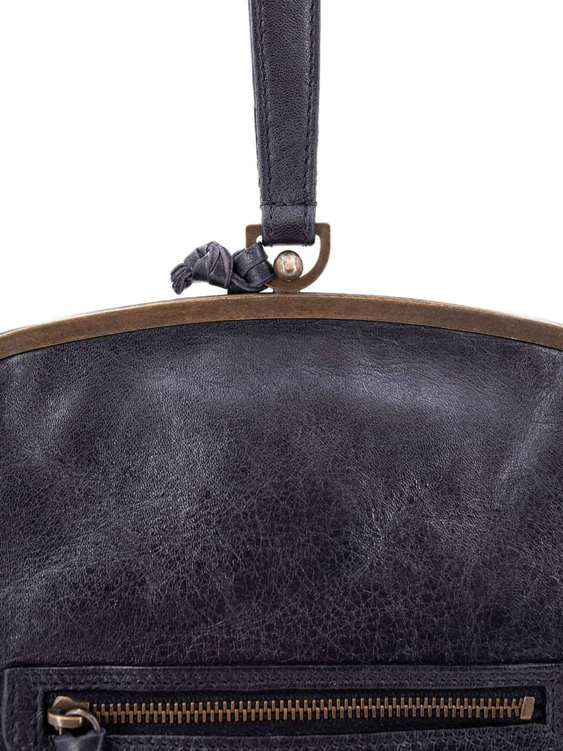 Balenciaga Leather City Wristlet Bag Black-designer resale