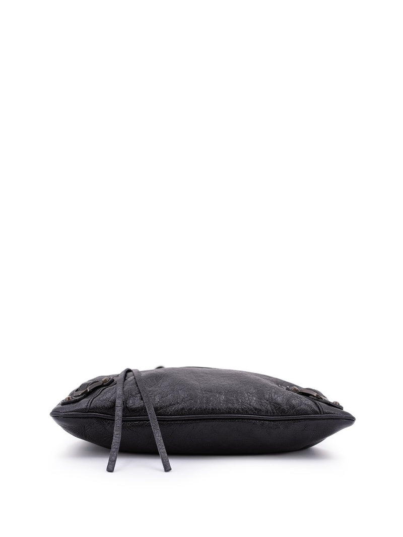 Balenciaga Leather City Wristlet Bag Black-designer resale