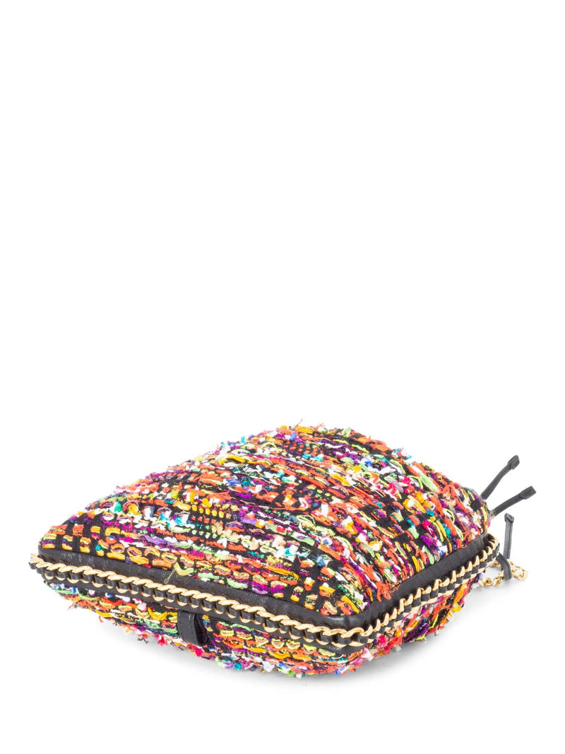 Balmain Tweed Leather Bucket Messenger Bag Multicolor-designer resale