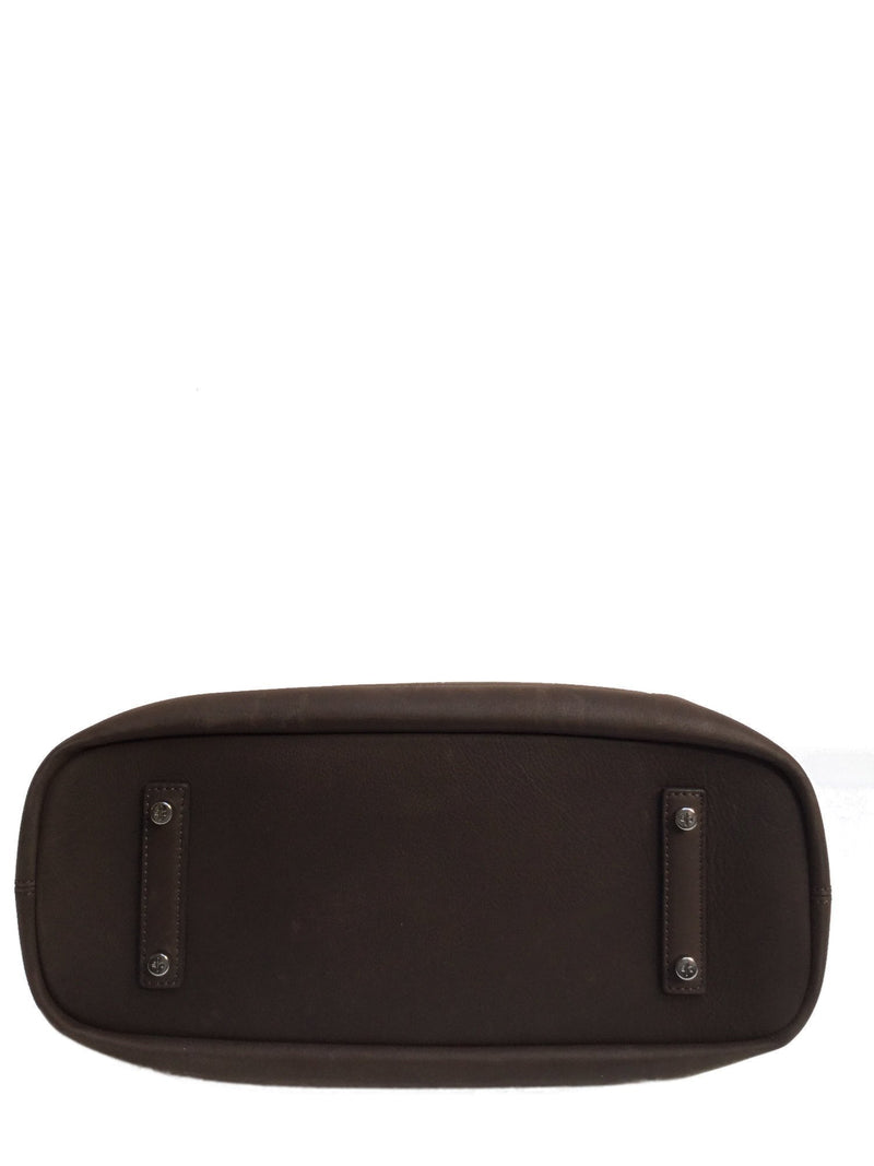 Bellevue Chocolate Brown Nubuck Leather Bag-designer resale