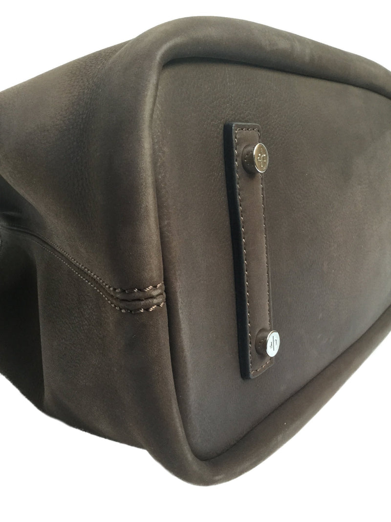 Bellevue Chocolate Brown Nubuck Leather Bag-designer resale
