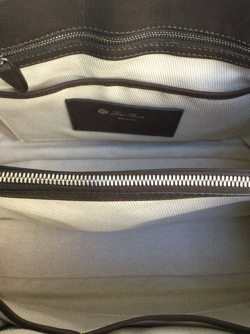 Bellevue Chocolate Brown Nubuck Leather Bag-designer resale