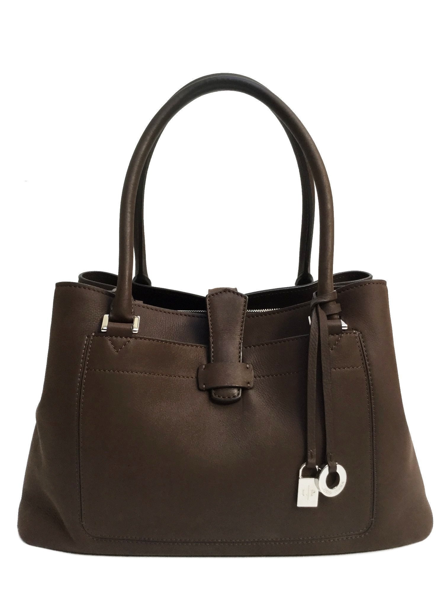 Bellevue Chocolate Brown Nubuck Leather Bag-designer resale