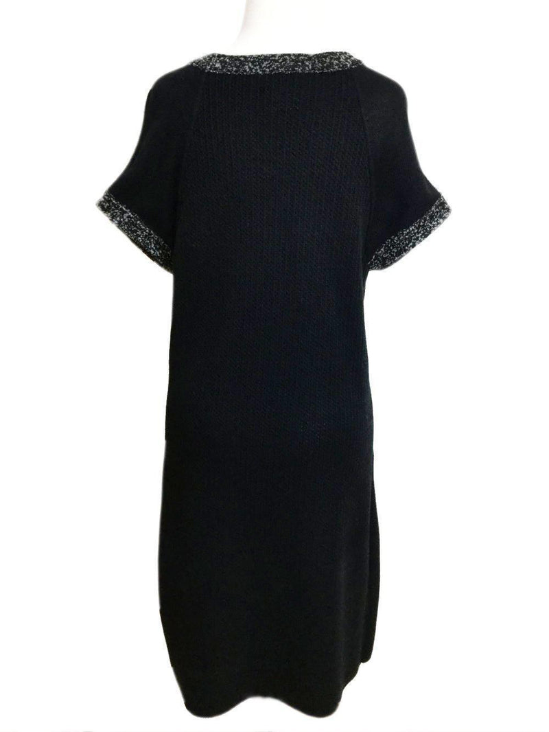 Black Knit Fringe Shia Dress-designer resale