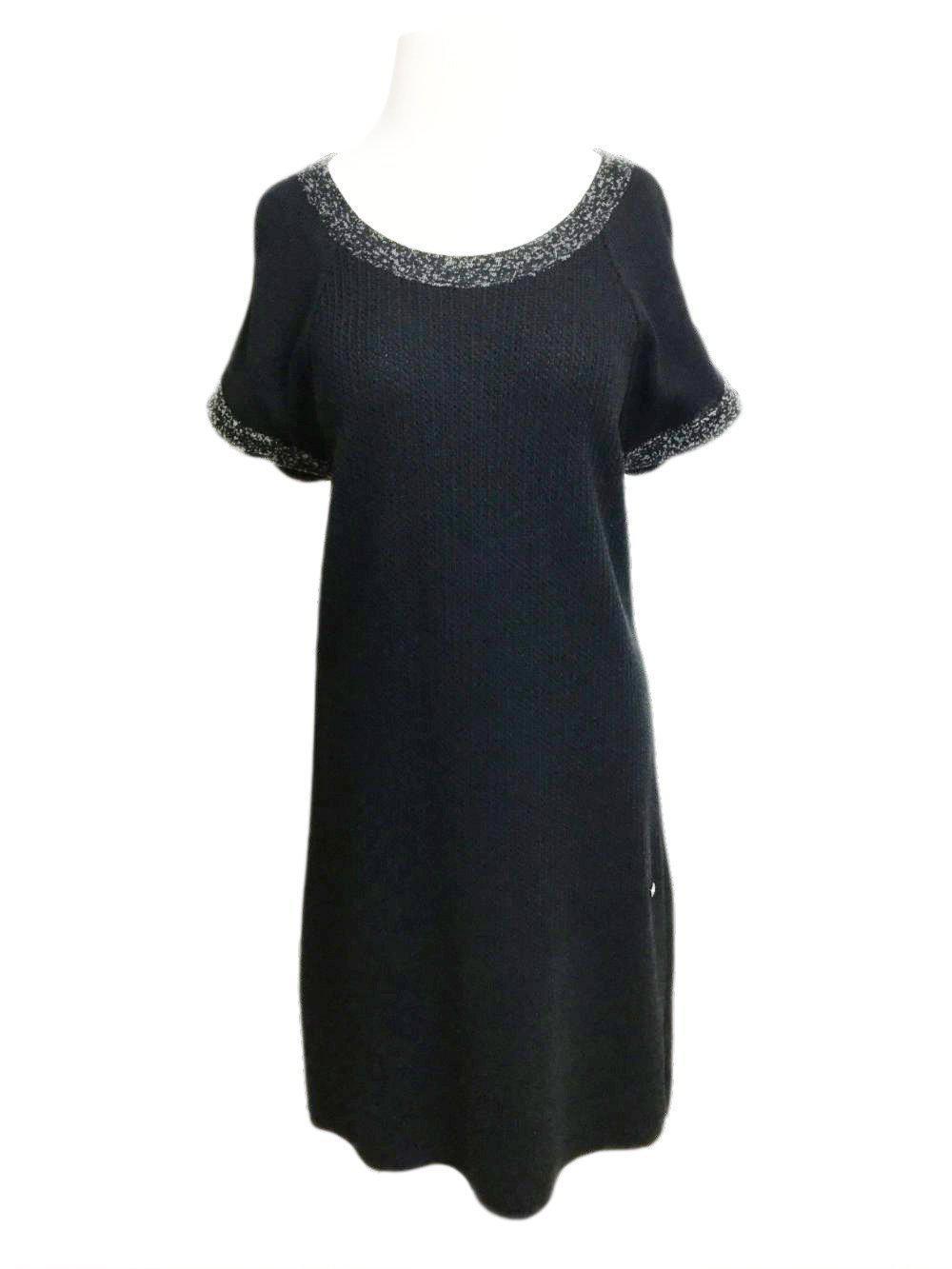 Black Knit Fringe Shia Dress-designer resale