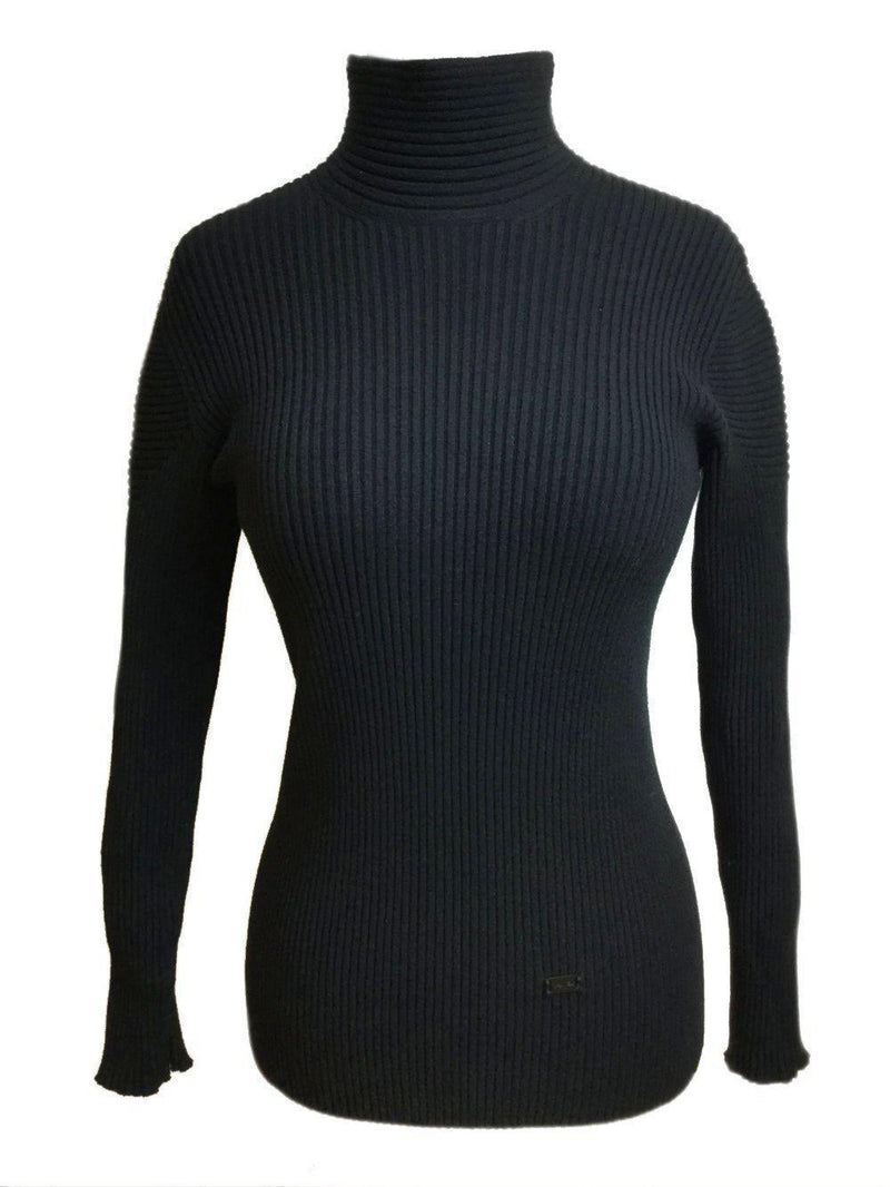 Black Knit Turtleneck Sweater-designer resale