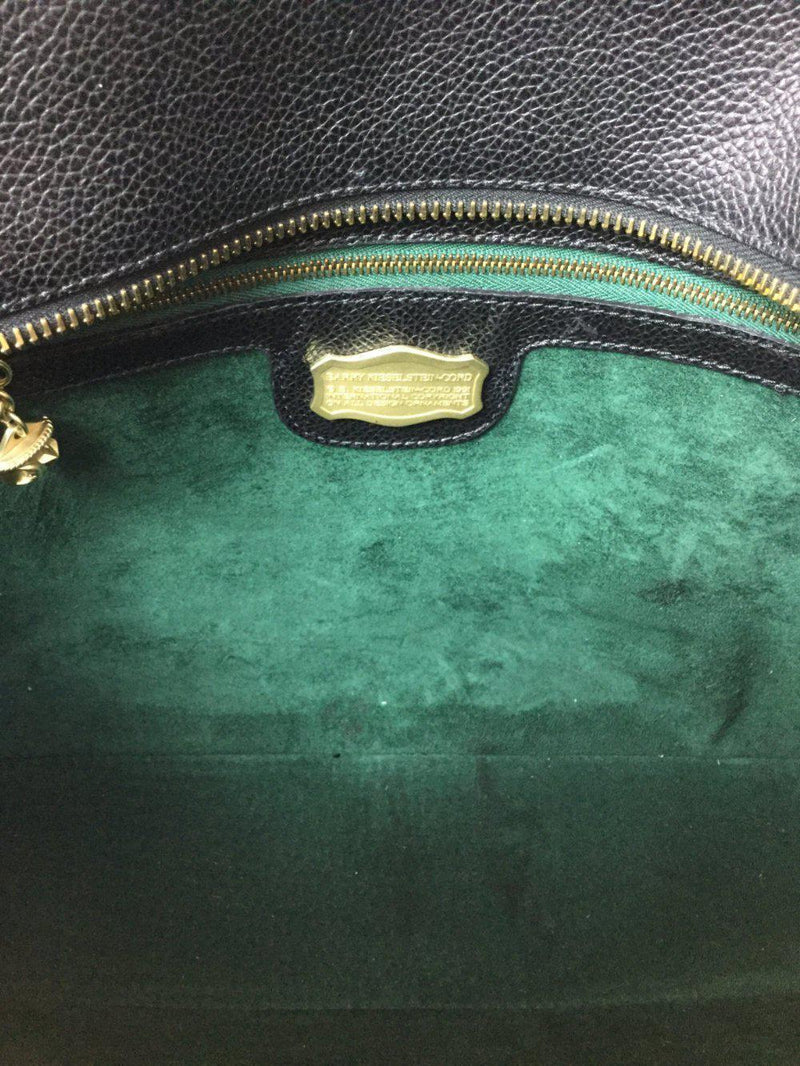 Black Snakeskin Pony Hair Tote Bag-designer resale